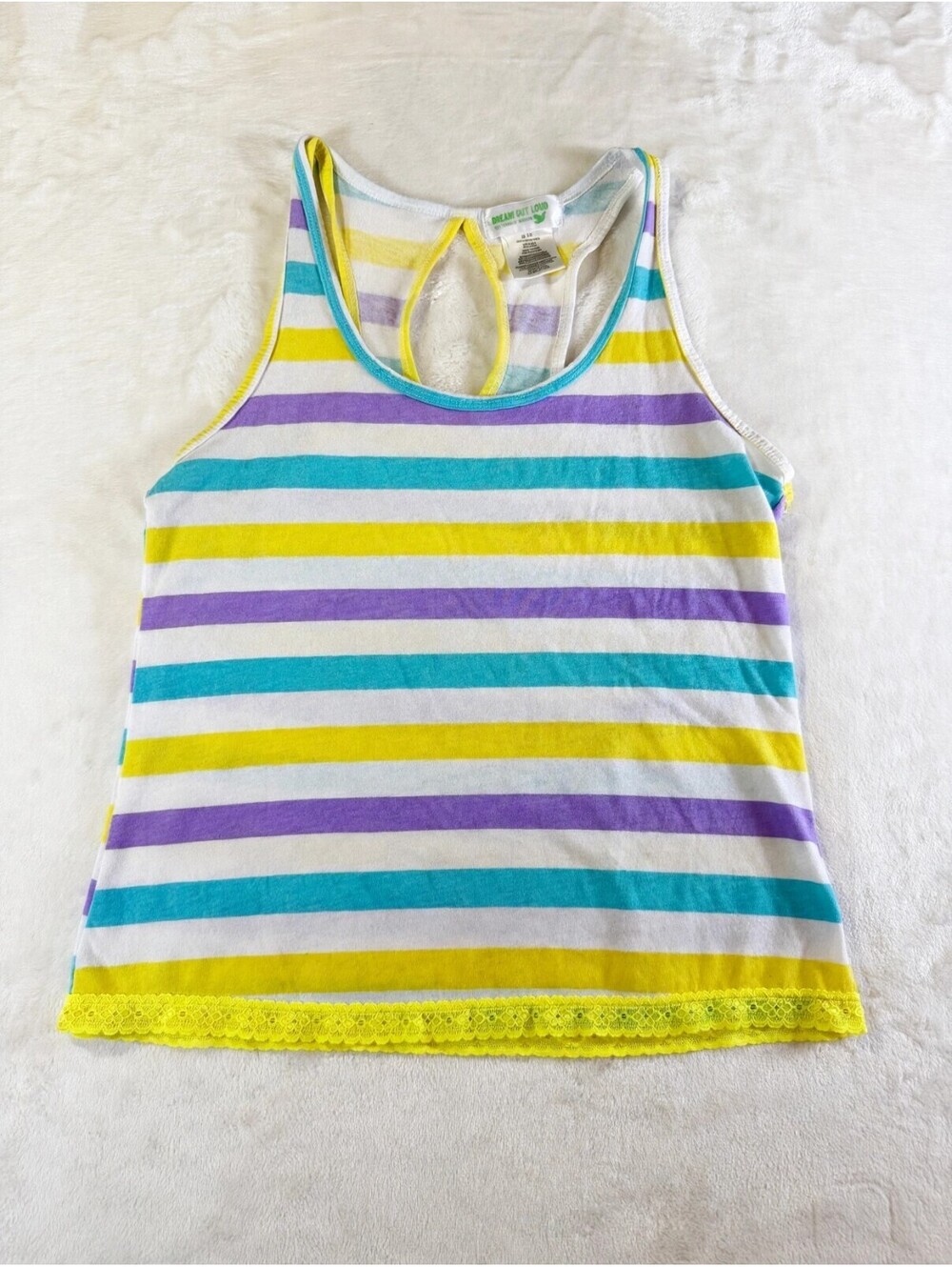Dream Out Loud by Selena Gomez Striped Racerback Tank Top Womens M